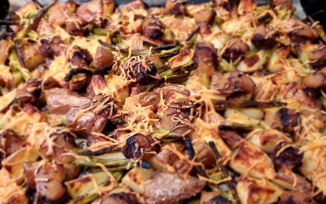 ovenschotel met worst en boontjes