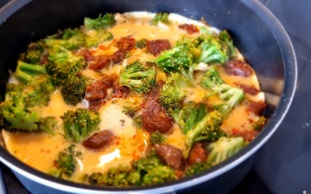 Omelet met chorizo en broccoli
